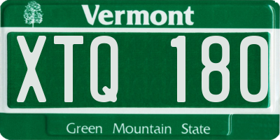 VT license plate XTQ180