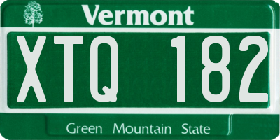 VT license plate XTQ182