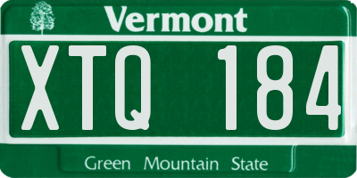 VT license plate XTQ184