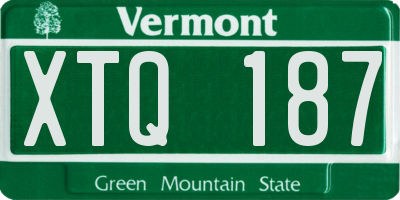 VT license plate XTQ187