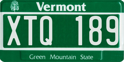 VT license plate XTQ189