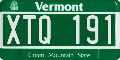 VT license plate XTQ191