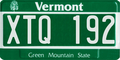 VT license plate XTQ192