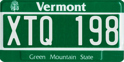 VT license plate XTQ198