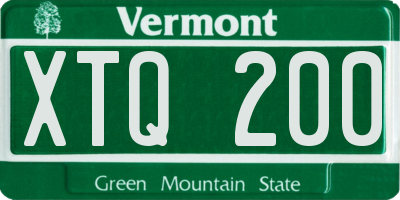 VT license plate XTQ200