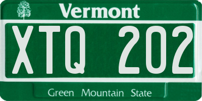 VT license plate XTQ202
