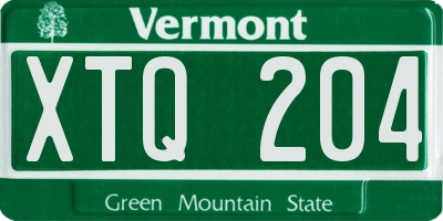 VT license plate XTQ204