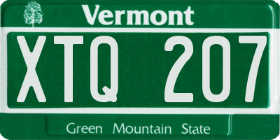 VT license plate XTQ207