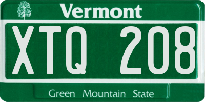 VT license plate XTQ208