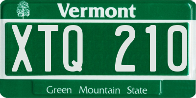 VT license plate XTQ210