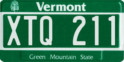 VT license plate XTQ211