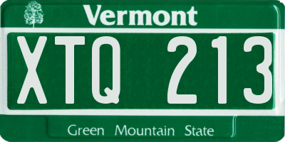 VT license plate XTQ213