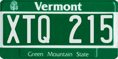 VT license plate XTQ215