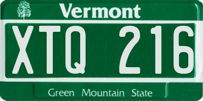 VT license plate XTQ216