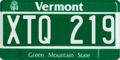 VT license plate XTQ219