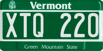 VT license plate XTQ220