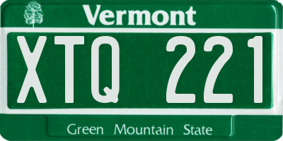 VT license plate XTQ221