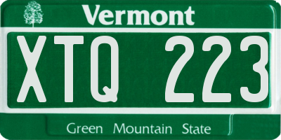 VT license plate XTQ223