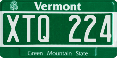 VT license plate XTQ224