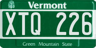 VT license plate XTQ226