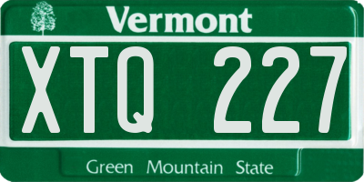 VT license plate XTQ227