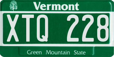 VT license plate XTQ228
