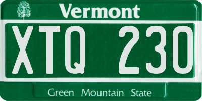 VT license plate XTQ230