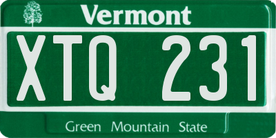 VT license plate XTQ231
