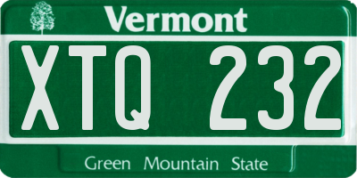 VT license plate XTQ232