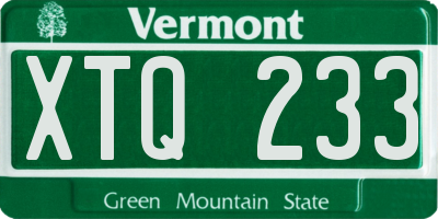 VT license plate XTQ233
