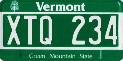 VT license plate XTQ234