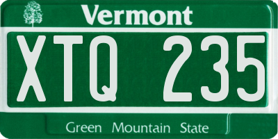 VT license plate XTQ235