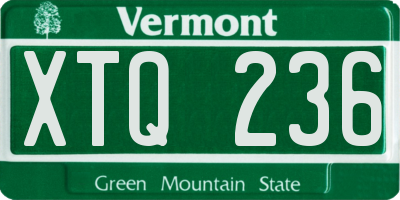 VT license plate XTQ236