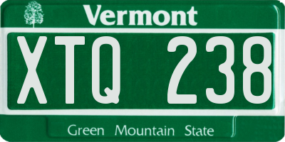 VT license plate XTQ238