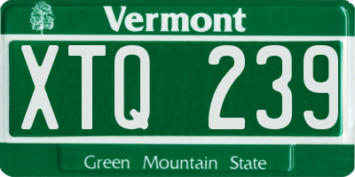 VT license plate XTQ239