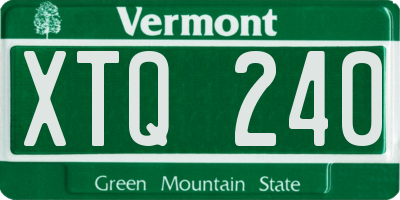 VT license plate XTQ240