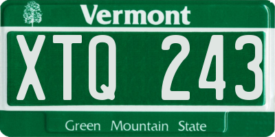 VT license plate XTQ243