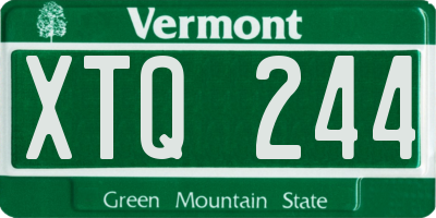 VT license plate XTQ244