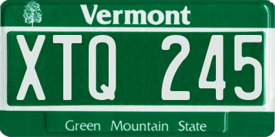 VT license plate XTQ245