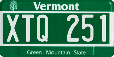 VT license plate XTQ251