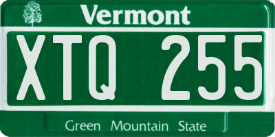 VT license plate XTQ255