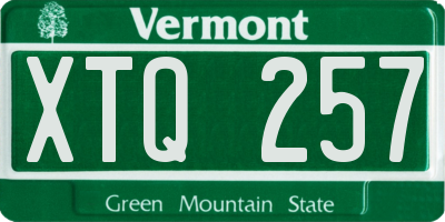 VT license plate XTQ257