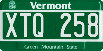 VT license plate XTQ258
