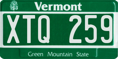 VT license plate XTQ259