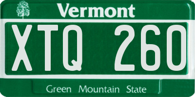 VT license plate XTQ260