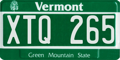 VT license plate XTQ265
