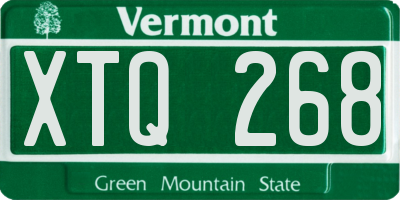 VT license plate XTQ268