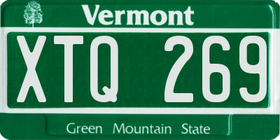VT license plate XTQ269