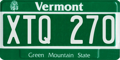 VT license plate XTQ270