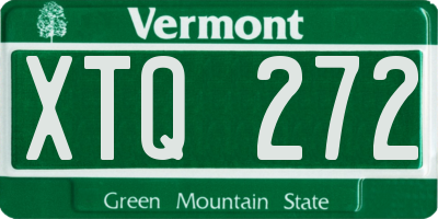 VT license plate XTQ272
